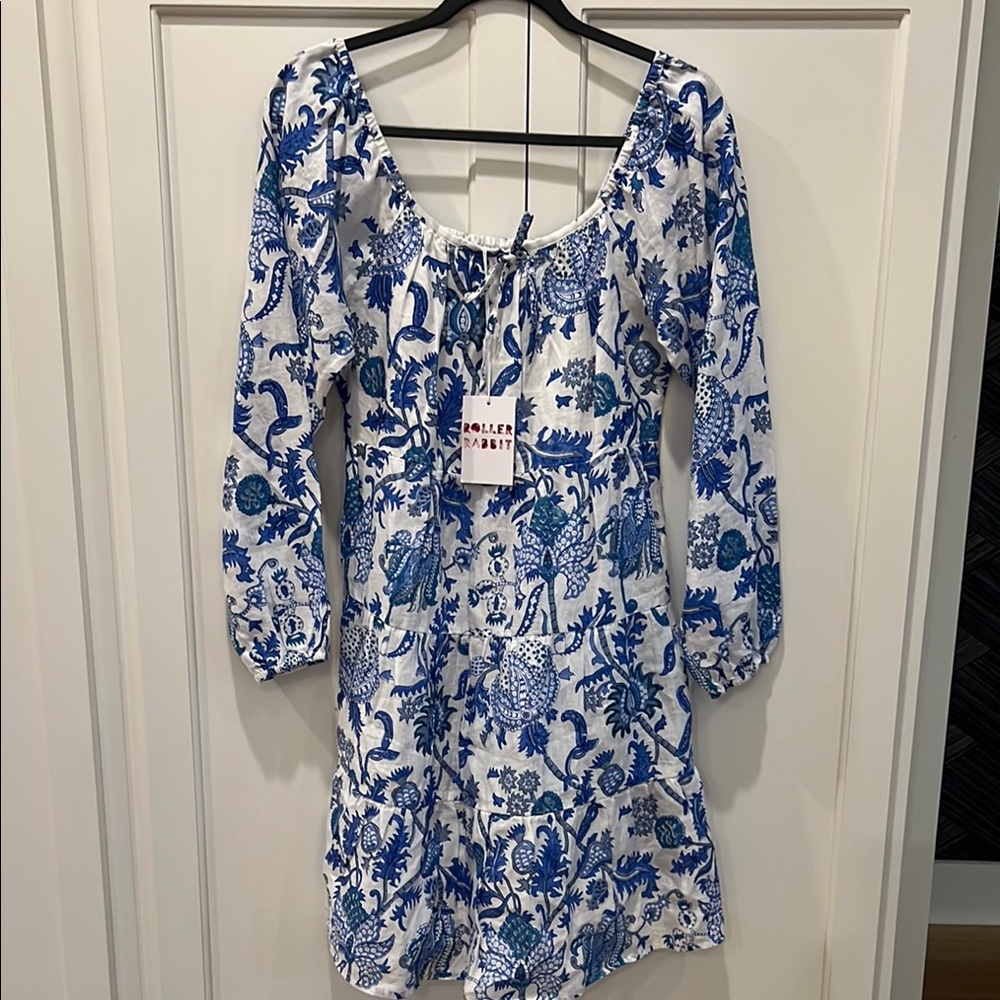 Roller Rabbit Blue and White Patterned Dress